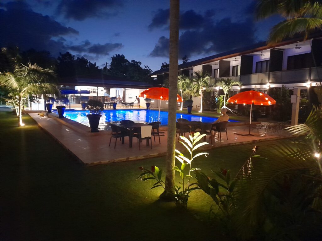 Swimming pool at night